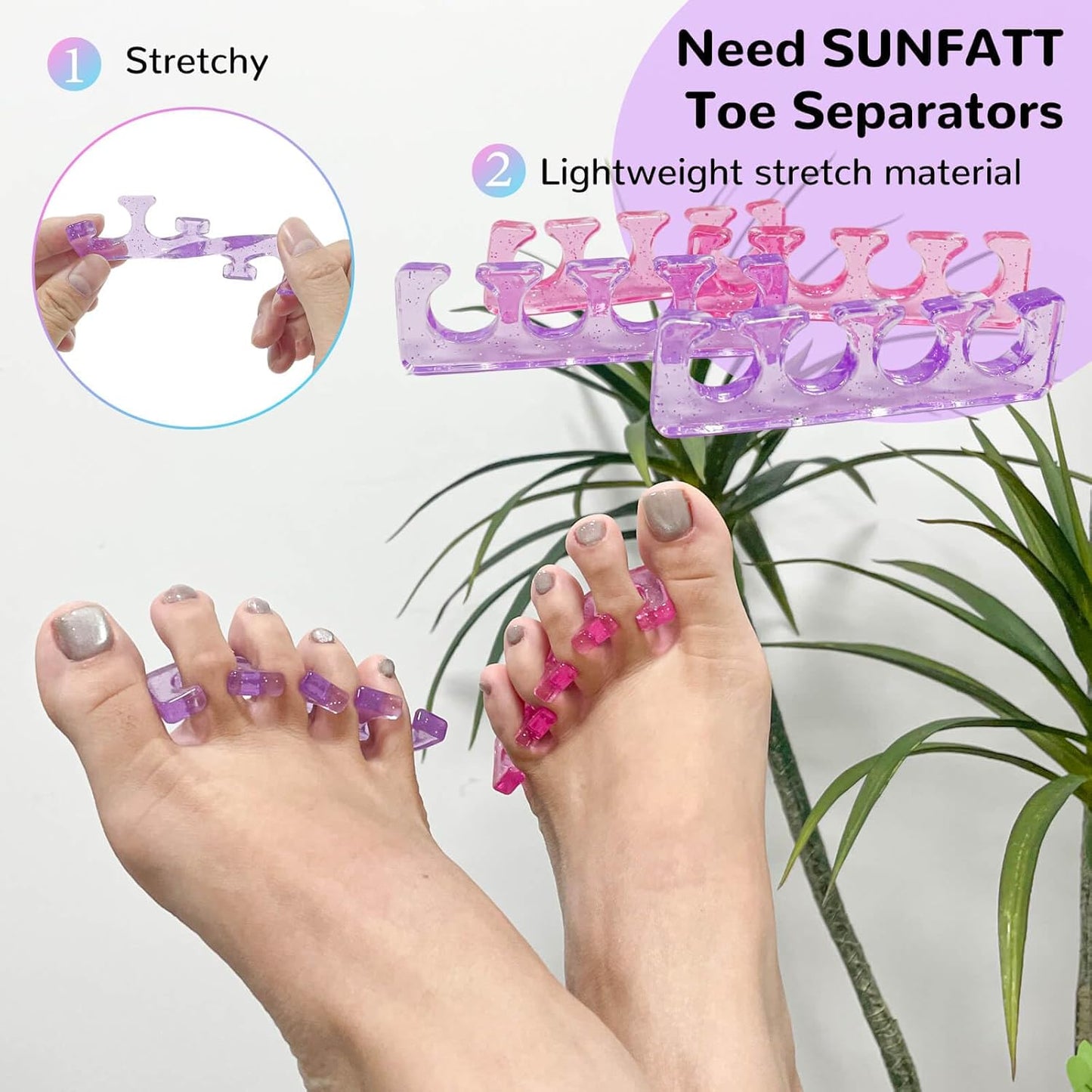 SUNFATT Toe Separators,Toe Spacers for Women,Toe Separators Use for Separation of Toenails or Nails as Well as Polishing of Nail Polish.(Thin)-BrightBean Baby