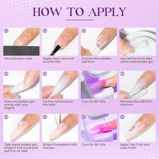 MIZHSE Solid Builder Gel for Nails, 60g White 3D Gel Nail Art Sculpting Non-Sticky Carving Hard Extension Soak Off UV LED for Salon Manicure Home DIY-BrightBean Baby