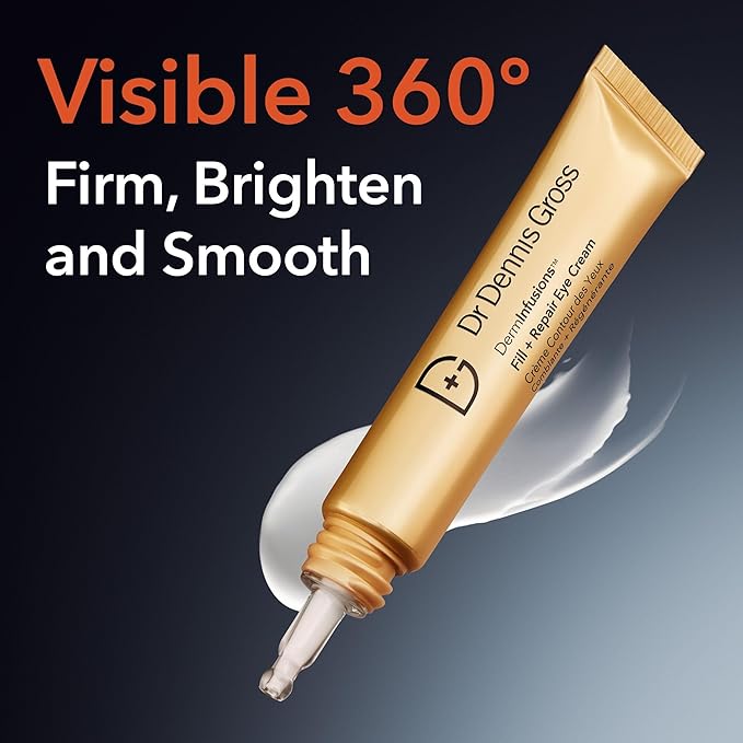 Dr Dennis Gross DermInfusions Fill + Repair Eye Cream: Hydrating & Brightening Treatment for Dark Circles, Fine Lines & Wrinkles, Firms & Smooths 360° Eye Area, 0.5 Oz-BrightBean Baby