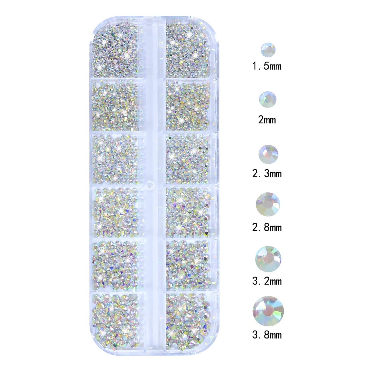 HNUIX Nail Rhinestones - 3D Multi Shape Size, AB Crystal Nail Gems and Charms, Flat Back, with Kit, for Nail Art, DIY Decorations-BrightBean Baby