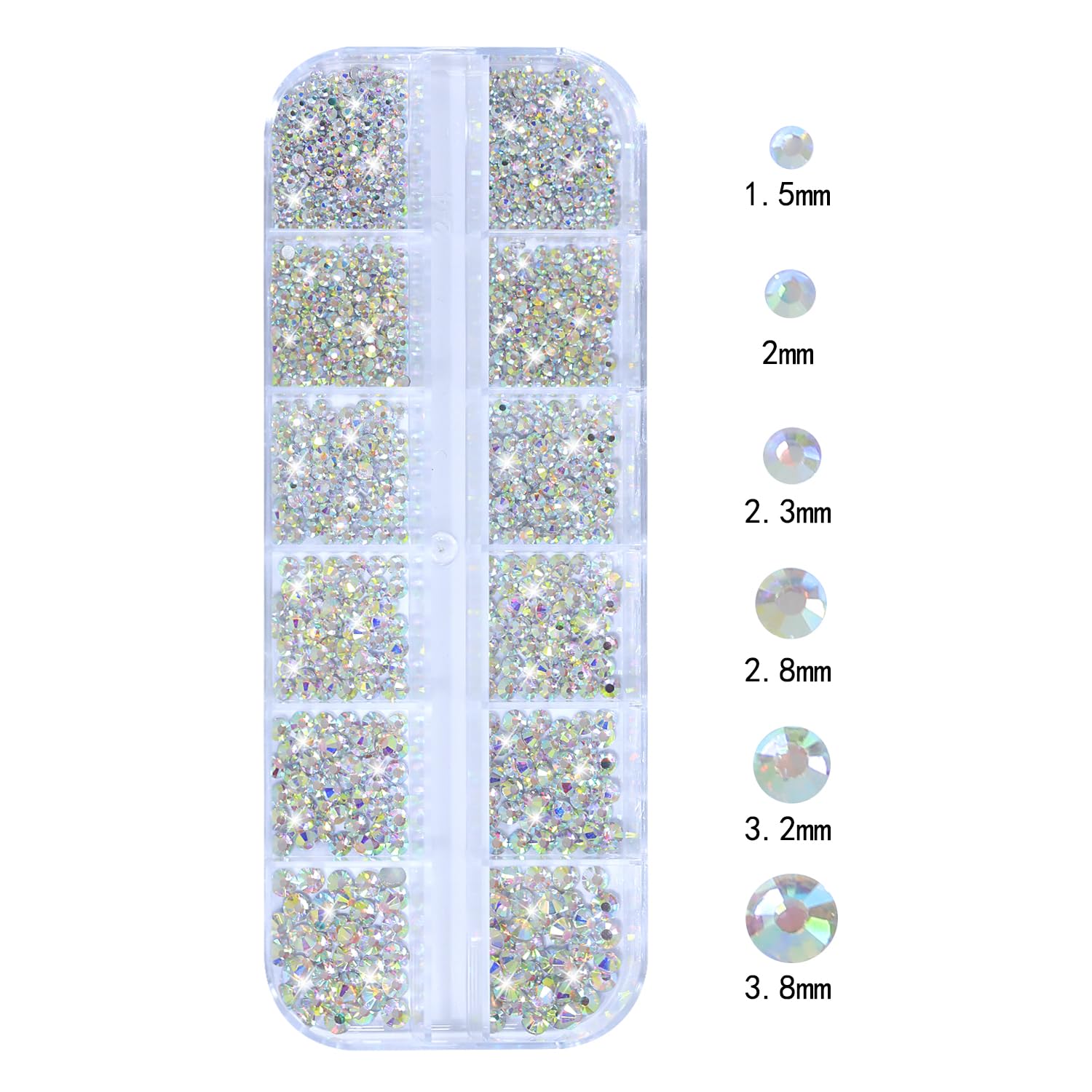 HNUIX Nail Rhinestones - 3D Multi Shape Size, AB Crystal Nail Gems and Charms, Flat Back, with Kit, for Nail Art, DIY Decorations-BrightBean Baby