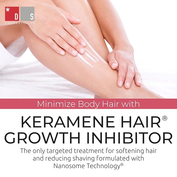 DS Labs Keramene Hair Inhibitor for Face & Body - Reduces Hair Visibility, Softens Texture, Minimizes Growth Over Time, Paraben-Free Formula with Witch Hazel, With Nanosome Technology, 6 Fl Oz-BrightBean Baby