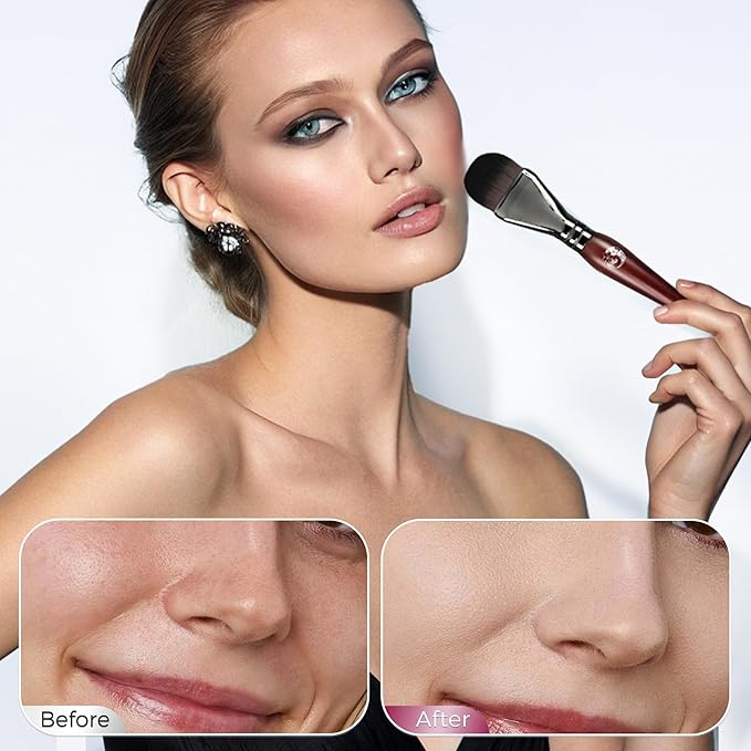 ENERGY Foundation Brush for Liquid Makeup DIY Facial Mask Premium Soft Bristles Contour Face Brush for Blending Liquid, Cream, Eye Mask, Under Eye Concealer Vegan Flat Cosmetic Makeup Tool-BrightBean Baby