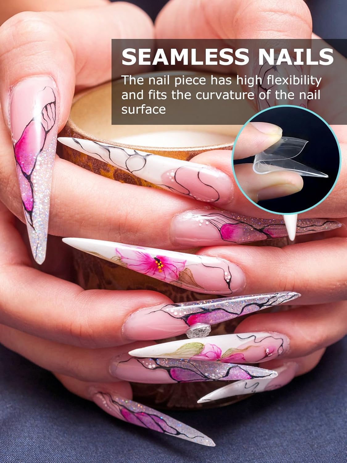 EBANKU Dual Nail Forms for Poly Extension Gel, 450 PCS Pink Nail Forms Reusable Acrylic Nail Molds Sets, 15 Sizes Nail Extension Forms for Builder Gel Manicure Nail Art Design Salon DIY-BrightBean Baby