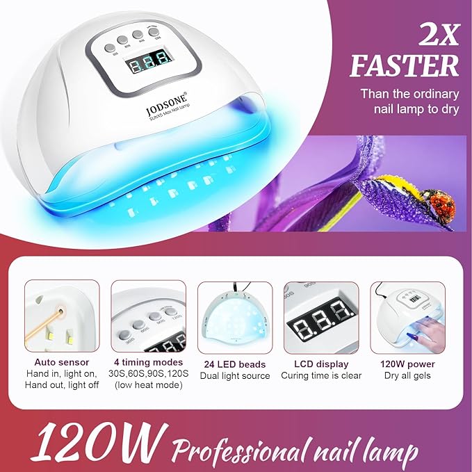 JODSONE Gel Nail Polish Kit with U V Light 32 Colors Gel Polish Set Soak Off Nail Kit Nail Art Salon or Home DIY Manicure Tools Gifts for Women-BrightBean Baby