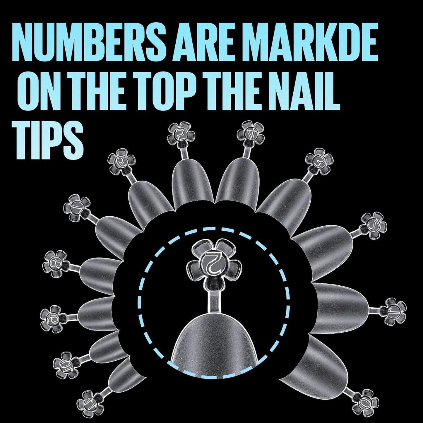 TOMICCA Short Oval Nail Tips 510Pcs Acrylic Fake Nails Full Matte, 12 Sizes No C Curve Nail Tips Half Cover for Salon DIY Nail art-BrightBean Baby