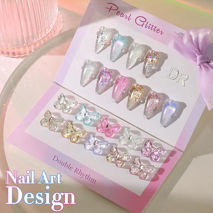 Double Rhythm 28Pcs 0.5Oz Glitter Gel Nail Polish Set Same Color Same Bottle Soak Off Gel Polish Kit Nail Art Manicure Salon DIY at Home (Sparkle Pearl Shimmer Collection-T24-9)-BrightBean Baby