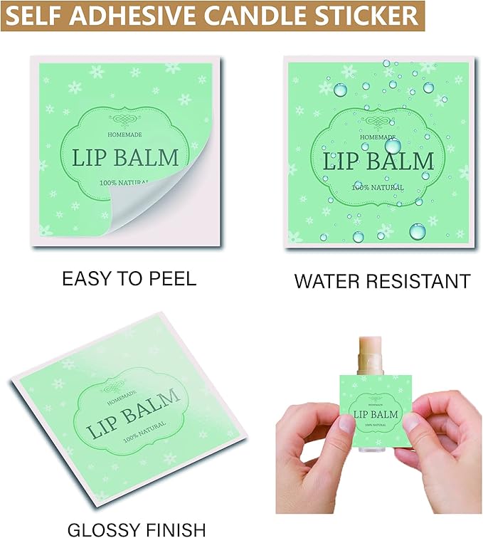 CRASPIRE Lip Balm Labels 80pcs Homemade Lip Balm Labels 2” Clear Lip Balm Labels for Tubes Printable Waterproof Lip Balm Stickers Labels for Lip Balm Handcream Candle Container（British Style-Color）-BrightBean Baby