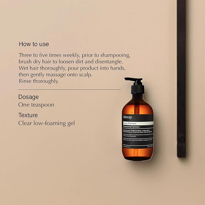 Aesop Classic Shampoo | Gentle Formulation | Leaves Hair Shiny, Soft, Freshened | Rosemary Leaf, Cedarwood Bark, Juniper Berry | 16.9 oz / 500mL-BrightBean Baby