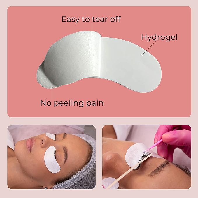 50 Pairs Under Eye Pads, Hydrogel Eye Patches for Eyelash Extension, Lash Gel Pad, Eyelash Extension Gel Patches, DIY False Eyelash Makeup Eye Gel Pad, Fit Most Eye Shape Stick Well-BrightBean Baby
