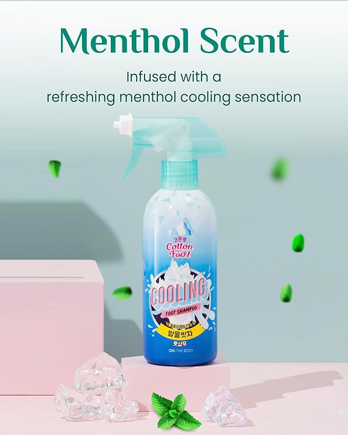 Cotton Foot - Foot Shampoo Soap (Menthol Cooling, 13fl oz*2, Pack of 2) - Refreshing Cleanse Spray, Deodorizing Foot Care Wash. Foaming Wash, Easy to Use-BrightBean Baby