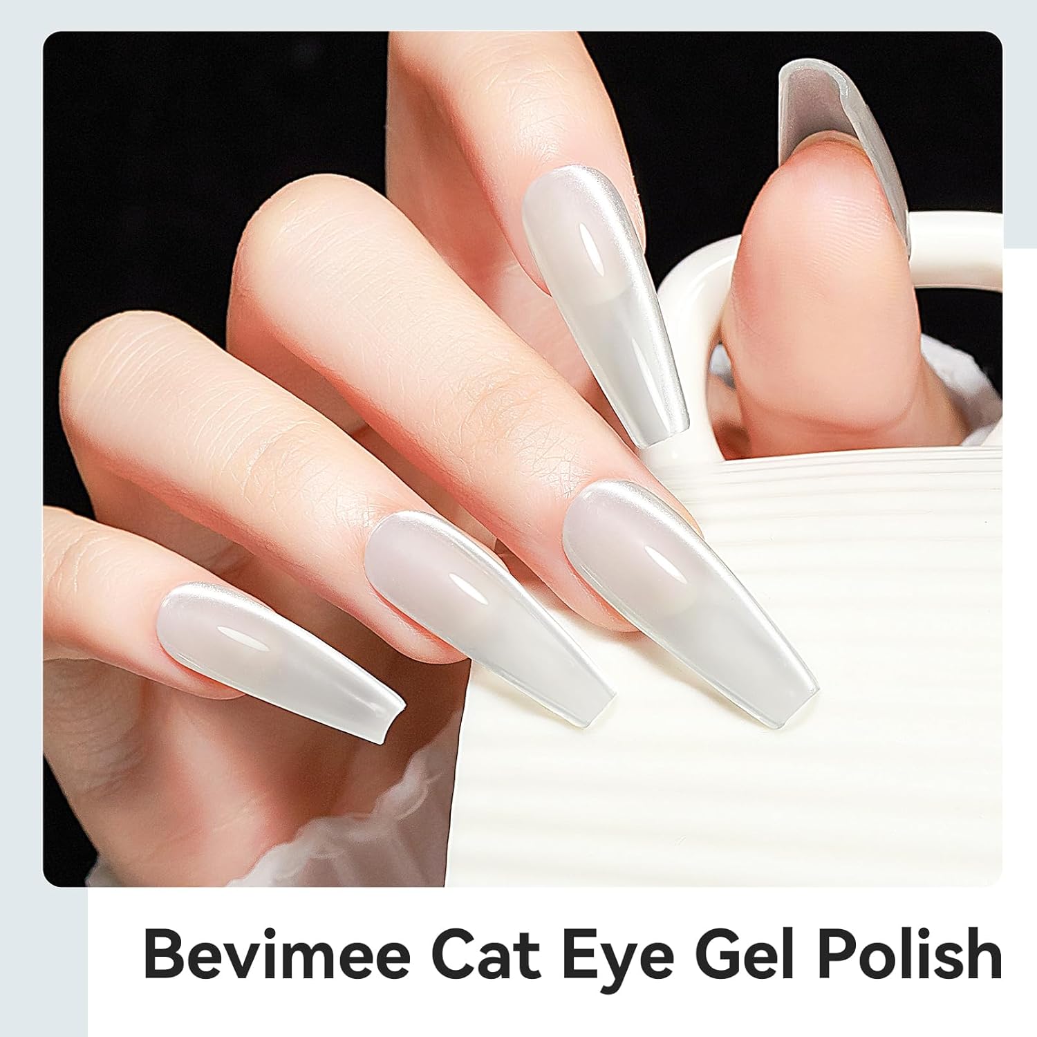 Cat Eye Gel Polish, Magentic Nail Polish Silver Translucent Jelly Color Clear Moonlight UV Gel Glitter Holographic With Magnet For Nail Salon DIY At Home-BrightBean Baby