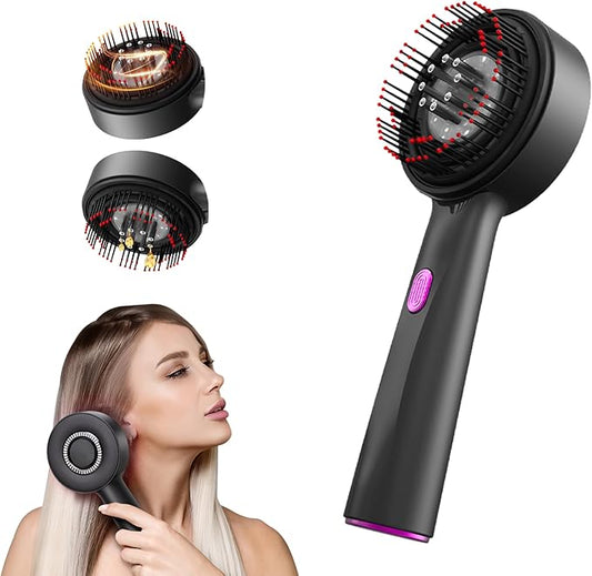Red Light Dot Scalp Massager - 72-Point Vibration Comb for Hair Care, 3 in 1 Hair Oil Applicator,ipx7 Waterproof Scalp Oil Applicato,Rechargeable Home Use Device with Safety Indicator（Black）-BrightBean Baby