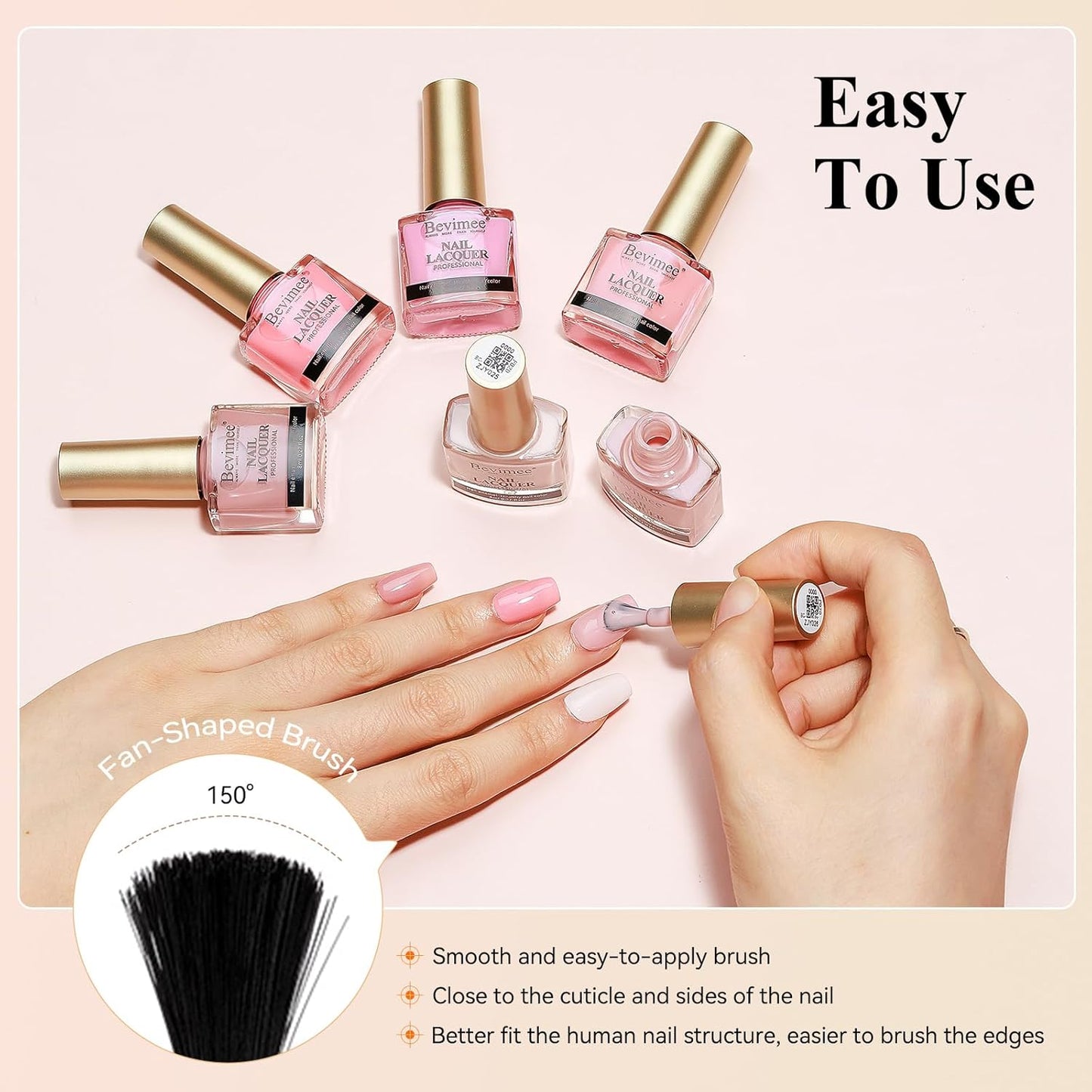 Nude Nail Polish Set: Quick Dry Nail Lacquer Non Ge Regular Sheer Colors White Nude Light Pink Natural Fingerpolish Fast Drying DIY Salon Gift For Women, 6 Colors 8lm/0.27fl.oz-BrightBean Baby