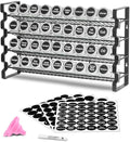 VEVOR Spice Rack Organizer for Cabinet, Spice Organizer with 36 Empty Spice Jars, Lids, Spice Labels, and Funnel Complete Set, Seasoning Organizer for Countertop, Kitchen, Pantry, Cupboard, 18x11 in