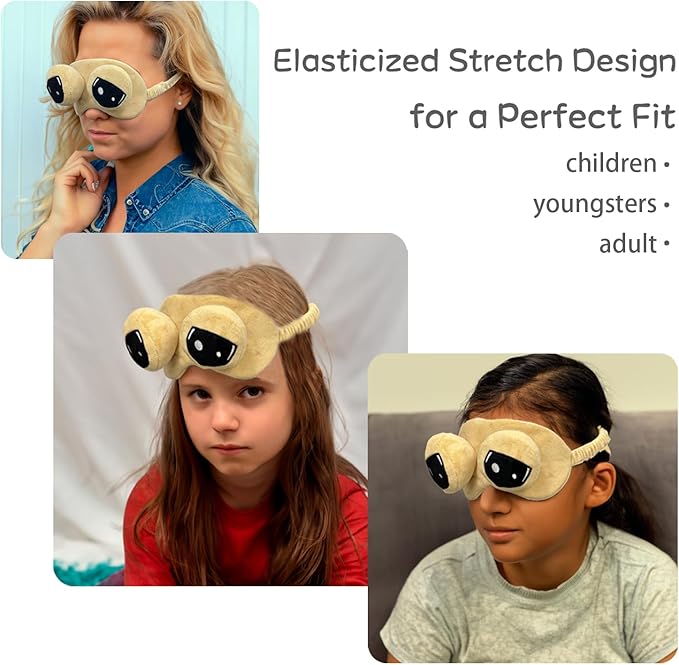 Cooling Eye Mask for Sleeping, Cute Alien Plush Sleep Eye Mask with Adjustable Strap and Built-in ice Pack for Kids & Adults, Cold Under Eye Mask for Travel, Meditation, Relaxation, and Sleep-BrightBean Baby