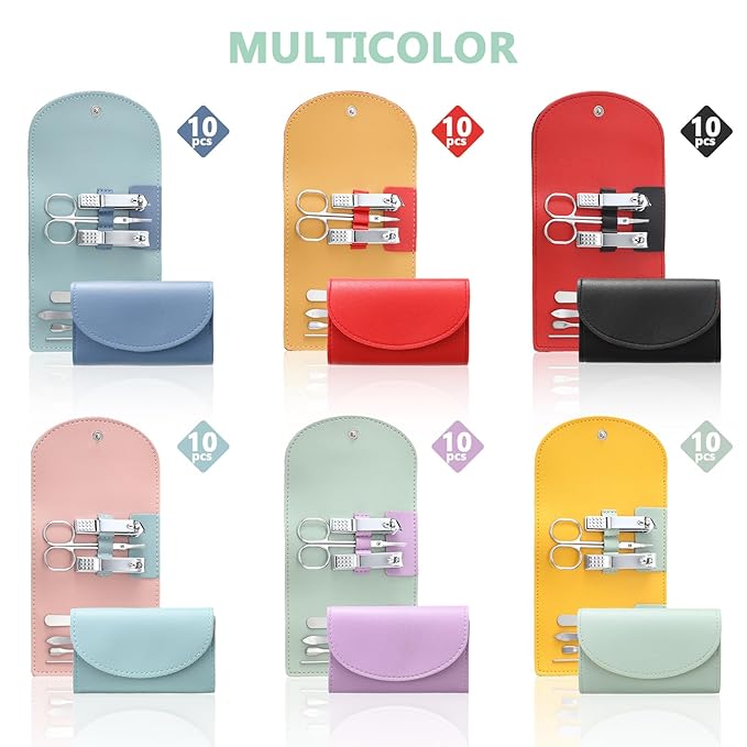 60 Sets Travel Manicure Set Nail Clippers Bulk Pedicure Kit 7 in 1 Stainless Steel Professional Nail Set Grooming Kits Nail Care Tools for Women Men(Bright Color)-BrightBean Baby