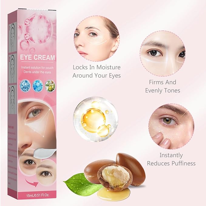 Instant Under Eye Cream, Ream For Eye Bags, Moisturizing Eye Cream, Anti-Wrinkle Eye, Brightening Eyes Tightener Cream, Helps To Instantly Reduce The Puffy Eye Look（2pcs）-BrightBean Baby