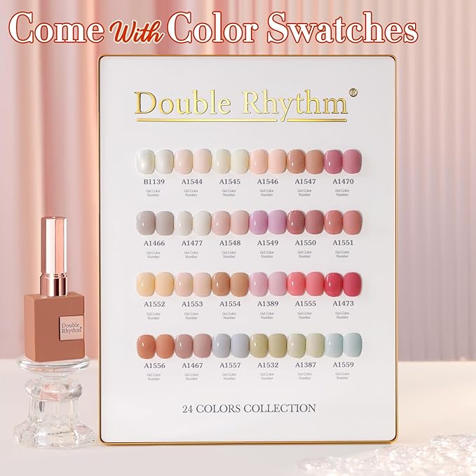 Double Rhythm 28Pcs 0.5Oz Gel Nail Polish Set Same Color Same Bottle Soak Off Gel Polish Kit Nail Art Manicure Salon DIY at Home for Women (Nude Pink Collection-T24-3)-BrightBean Baby