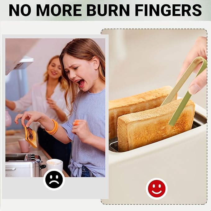 90 Pcs Natural Bamboo Food Tongs, Mini Disposable Wooden Long Toast Tongs, Small Cooking Utensils for Charcuterie, Catering, Party Supplies(3.94 Inch)