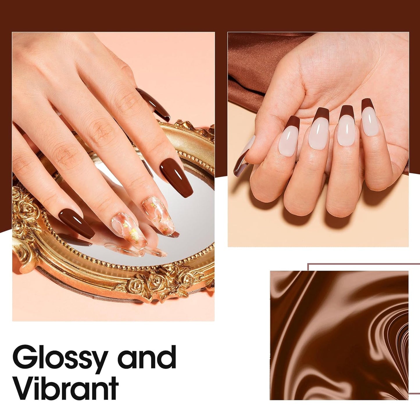 Gellen Brown Gel Nail Polish 18 ML Dark Brown Gel Polish Chocolate Coffee Nail Polish Gel Fall Winter Soak Off U V LED Nail Lamp Gel Polish for French Nails Home Salon DIY Manicure, 0.61 Fl Oz-BrightBean Baby