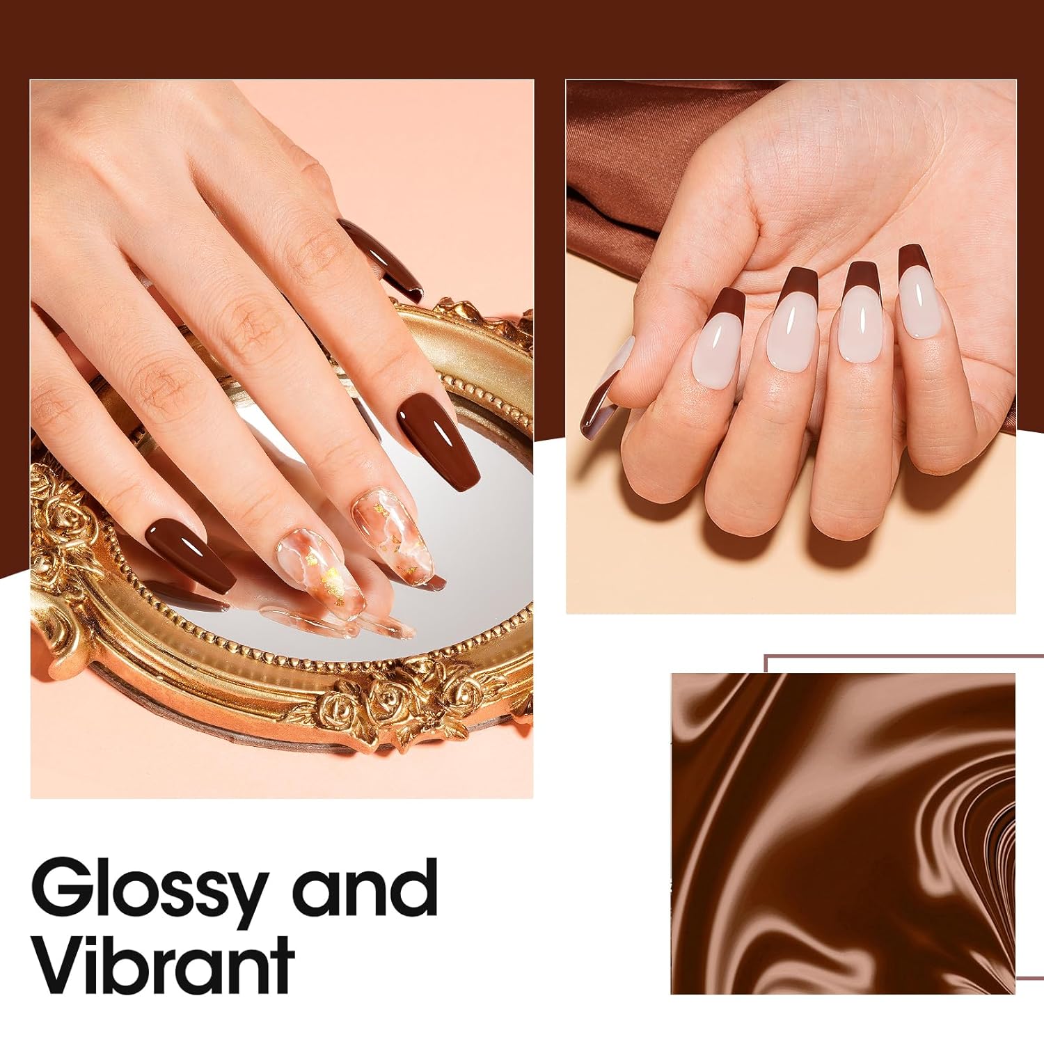 Gellen Brown Gel Nail Polish 18 ML Dark Brown Gel Polish Chocolate Coffee Nail Polish Gel Fall Winter Soak Off U V LED Nail Lamp Gel Polish for French Nails Home Salon DIY Manicure, 0.61 Fl Oz-BrightBean Baby