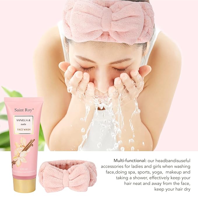 Bath and Body Gift Baskets for Women, 12 Pcs Vanilla Oat Spa Gifts for Women. Bath Gift Set Enriched Shea Butter. Home Spa with Shower Gel, Body Oil, Saint Roy Gifts for Mom-BrightBean Baby