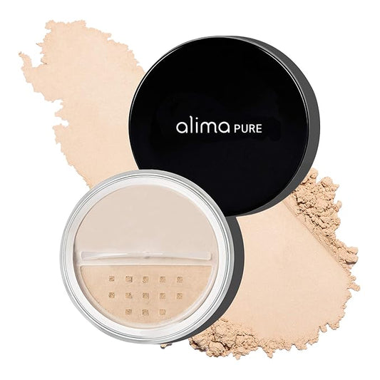 Alima Pure Matte Foundation Loose Mineral Powder Foundation Makeup, Loose Powder Makeup Oil Free Talc Free Powder, Natural Makeup Mineral Foundation Full Coverage Natural Foundation Powder .15 oz/4.5g-BrightBean Baby