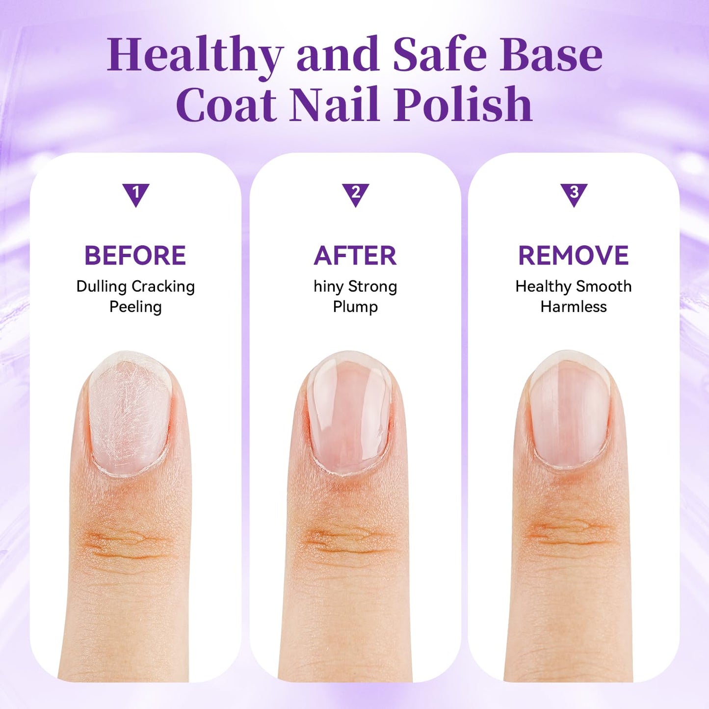 16.5ml Base Coat Nail Polish, Quick Dry Large Volume Base Coat, Color Lock Strengthen Nails for Women Salon DIY Nail Art-BrightBean Baby