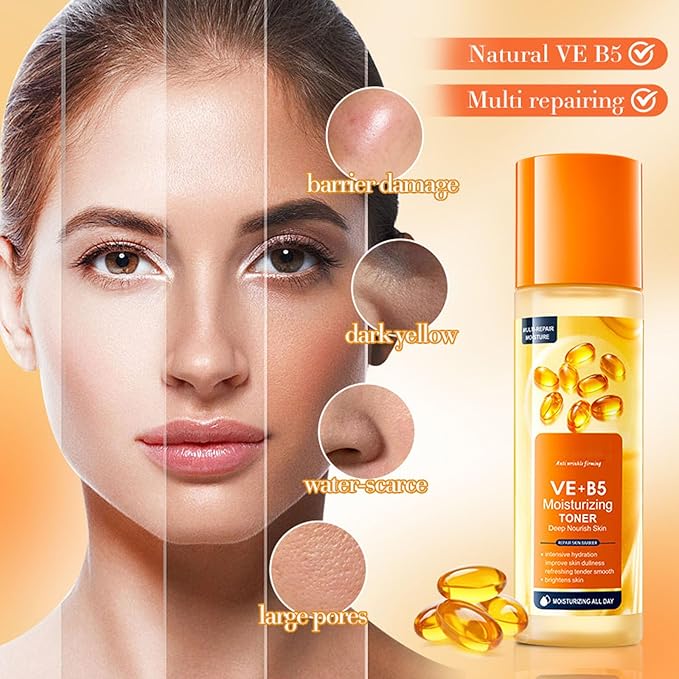 Vitamin B5 face routine set for women - women's skin care set - facial care set - Promote skin metabolism, moisturize, reduce oil, repair skin-BrightBean Baby