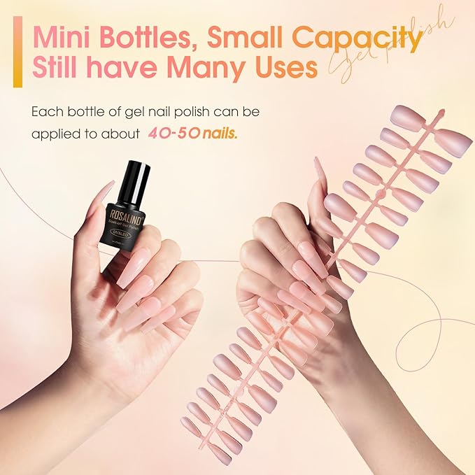 ROSALIND Glitter Gel Nail Polish, 8 Color Gold Glitter Gel Polish Sparkle Diamond Effect Sparkling Collection Soak Off Led Nail Art DIY Salon Gifts For Women-BrightBean Baby