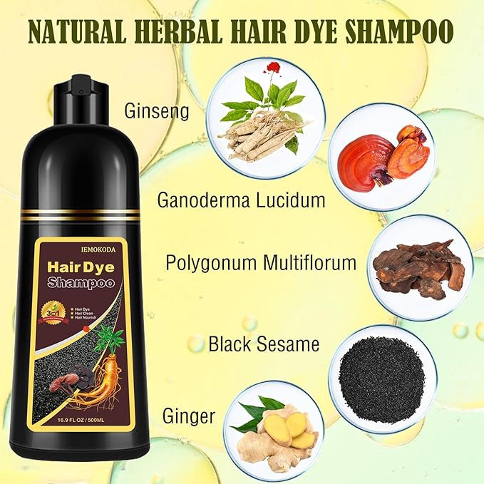 Blonde Brown Hair Dye Shampoo 3 in 1 - Instant Shampoo Para Pintar el Cabello Refresh Hair Color, Herbal Shampoo Hair Dye for Women Men, Easy to Use & Long Lasting Hair Color Shampoo 16.90 oz-BrightBean Baby