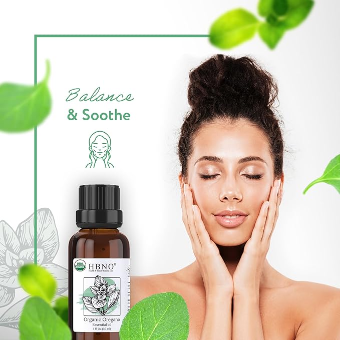 HBNO Organic Oregano Essential Oil - 1 oz (30ml) - USDA Certified Organic Oregano Essential Oil for Aromatherapy, Soap Making, DIY, Fragrances, Diffuser.-BrightBean Baby