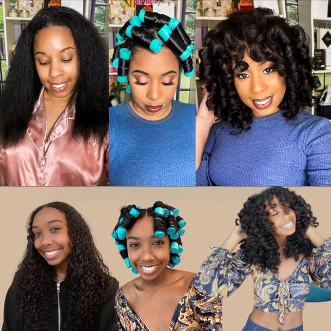 YOROSTAR 40pcs Green Plastic Perm Rods Set for Natural Hair, Large Hair Curling Rods for Women Hair DIY Hairdressing Tools-BrightBean Baby