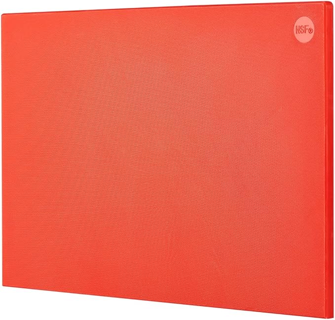 CURTA Cutting Boards for Kitchen, 30" x 18" x 0.5" Red Color Coded Plastic Commercial Chopping Board with Anti Slip Surface Dishwasher Safe