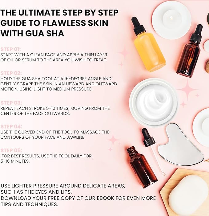 Sacred Healing Premium Stainless Steel Gua Sha Facial Tool – Enhance Beauty, Anti-Aging, Pain Relief, Lymphatic Drainage – Ideal for Home and Professional Use- Metal Gua Sha-BrightBean Baby