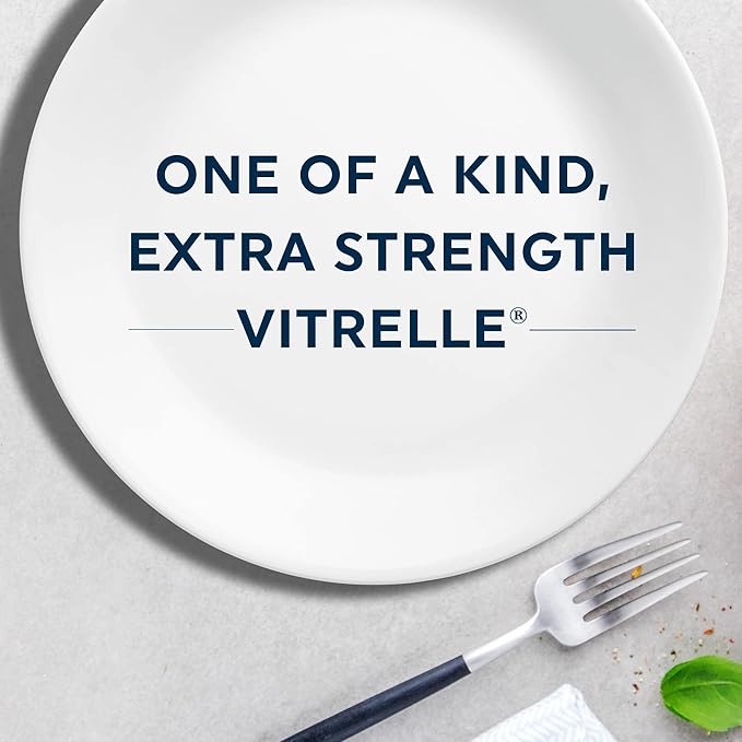 Corelle Vitrelle 6-Piece Salad Appetizer Plate Set Triple Layer Glass and Chip Resistant, 6-3/4-Inch Lightweight Round Plates, Winter Frost White