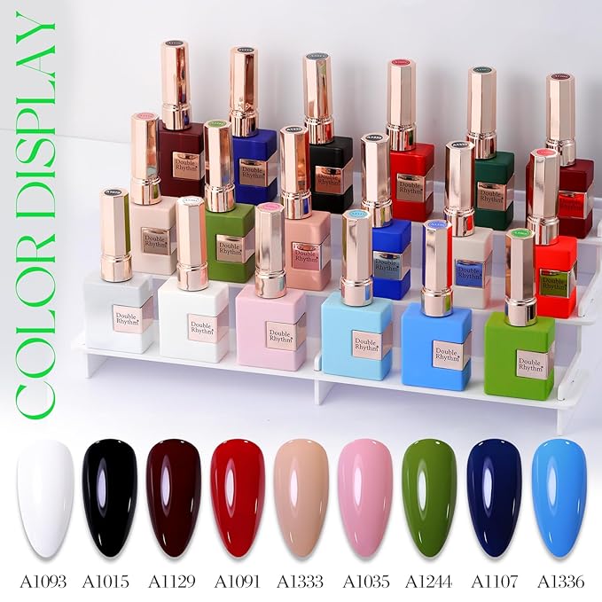 Double Rhythm Translucent Gel Polish Sheer Neutral Natural Light Milky Same Color Same Bottle 15ML Jelly UV Nail Polish Nail Art DIY at Home (Neon Glow Green-A1421)-BrightBean Baby
