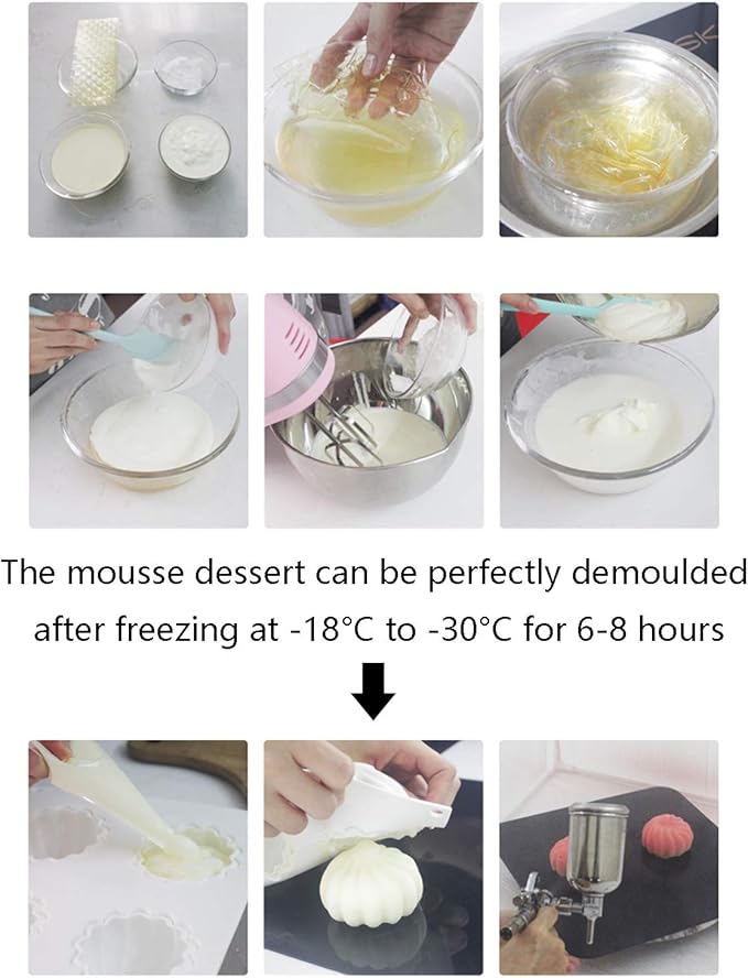 OCPO KITCHEN Square Silicone Mold for Baking Mousse Cake, 3D Silicone Mold for Baking Cheese Cakes Dessert Pastry Chocolate Pudding Ice Cream Handmade Soap Mold (8-Cavity)