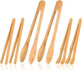 Zopeal 6 Pcs Christmas Kitchen Gift Set Bamboo Utensils for Cooking Wooden Toaster Tongs Long Cooking Salad Tongs for Picking up Cheese Bacon Toast Cake Fruits Bread Spaghetti for Kitchen Women Men