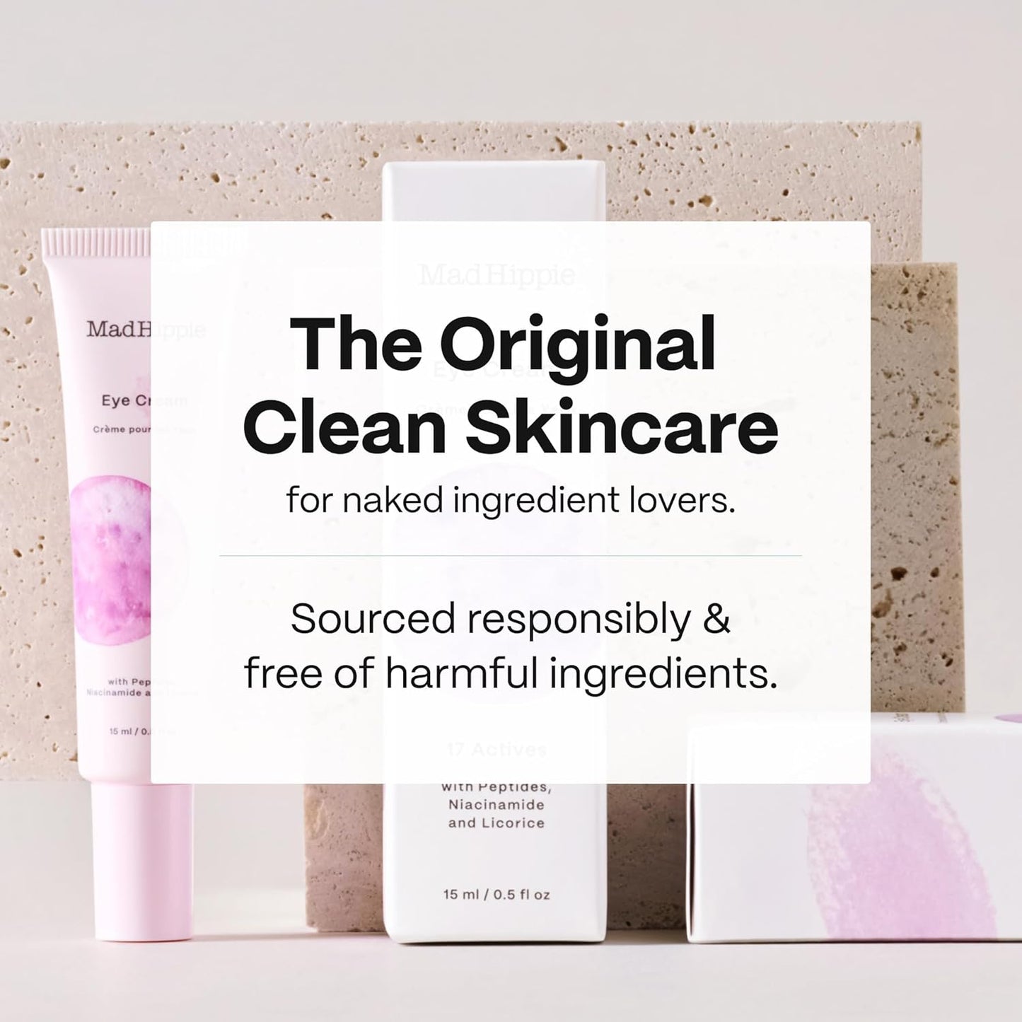 Mad Hippie Eye Cream - Anti-Aging Under Eye Cream for Dark Circles and Puffiness with Niacinamide, Peptides, Kakadu Plum & Licorice, Eye Treatment with Skin-Brightening Vitamin C, 0.5 Oz-BrightBean Baby