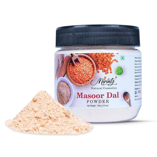100% Natural Masoor Dal Powder | (3.5 Oz) Organic Lentils Powder for Face & Skin | Red Lentils Powder for Natural Face Pack | Dried Masoor Dal Cleansing Powder & Skin Brightener for Face-BrightBean Baby