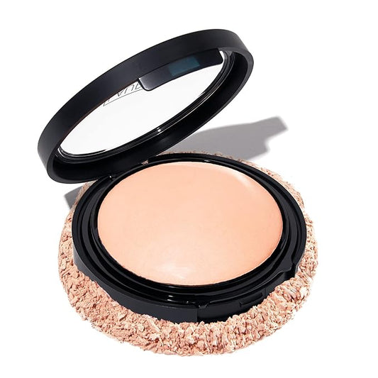 LAURA GELLER NEW YORK Baked Double Take Powder Foundation - Porcelain - Buildable Medium to Full Coverage - Matte Finish-BrightBean Baby