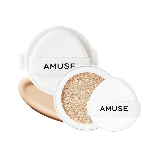 Amuse SEOUL Ceramic Skin Perfector Cushion Foundation Refill | Long-lasting, Lightweight, Semi-matte, Flawless Coverage, Hypoallergenic, Korean Beauty, Vegan(15g / 0.52 oz.) ([Refill] 02 HEALTHY)-BrightBean Baby
