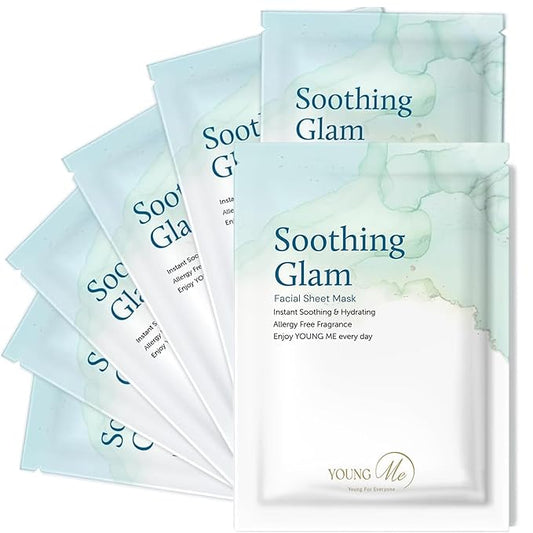 YoungMe Soothing Glam Facial Sheet Mask – 6-Pack | Hydrating & Moisturizing Korean Skin Care for Sensitive & All Skin Types-BrightBean Baby