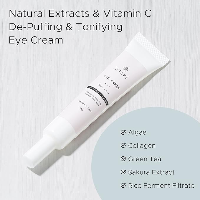Japanese Anti Aging Firming Eye Cream - Anti Wrinkles & Puffiness - Minimize Bags Under Eyes Fine Lines & Dark Circles - Hydrating and Brightening with Collagen & Arginine (0.35 Fl Oz -10 g)-BrightBean Baby