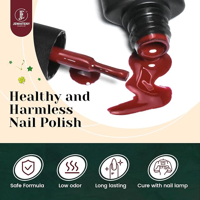 JEWHITENY 23PCS Nail Polish Set 20 Colors Gel Nail Polish Jelly Color Natural and Elegant Long Lasting Suitable for Salon at Home-BrightBean Baby