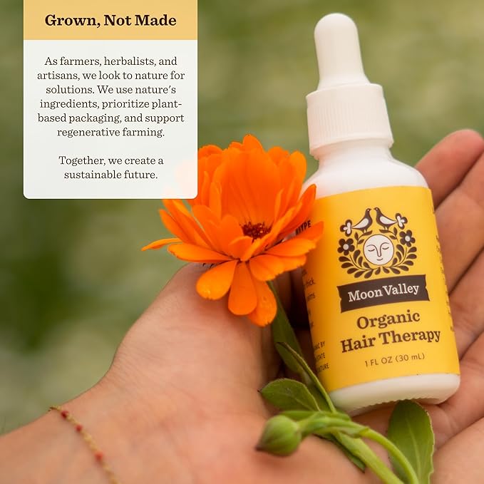 Moon Valley Organics Organic Hair Therapy for Every Type of Hair With MCT Oil, Jojoba Oil, Argan Oil, And Rosemary - Reduce Frizz, Hydrate, Heal Damaged Hair-BrightBean Baby