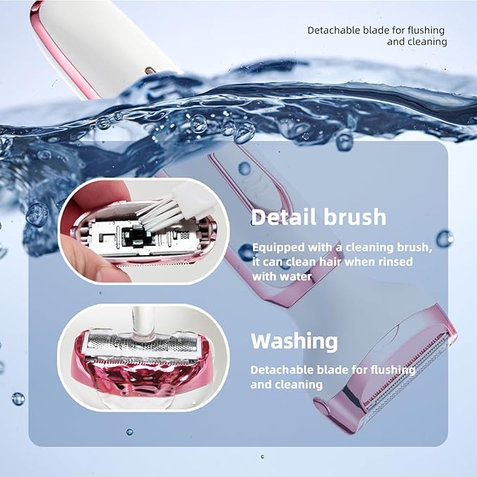 4-in-1 Electric Razor for Women - Rechargeable Painless Body & Facial Hair Remover, Bikini Trimmer for Legs, Underarm & Face, Portable Women's Shaver Set with Smooth Glide Technology-BrightBean Baby