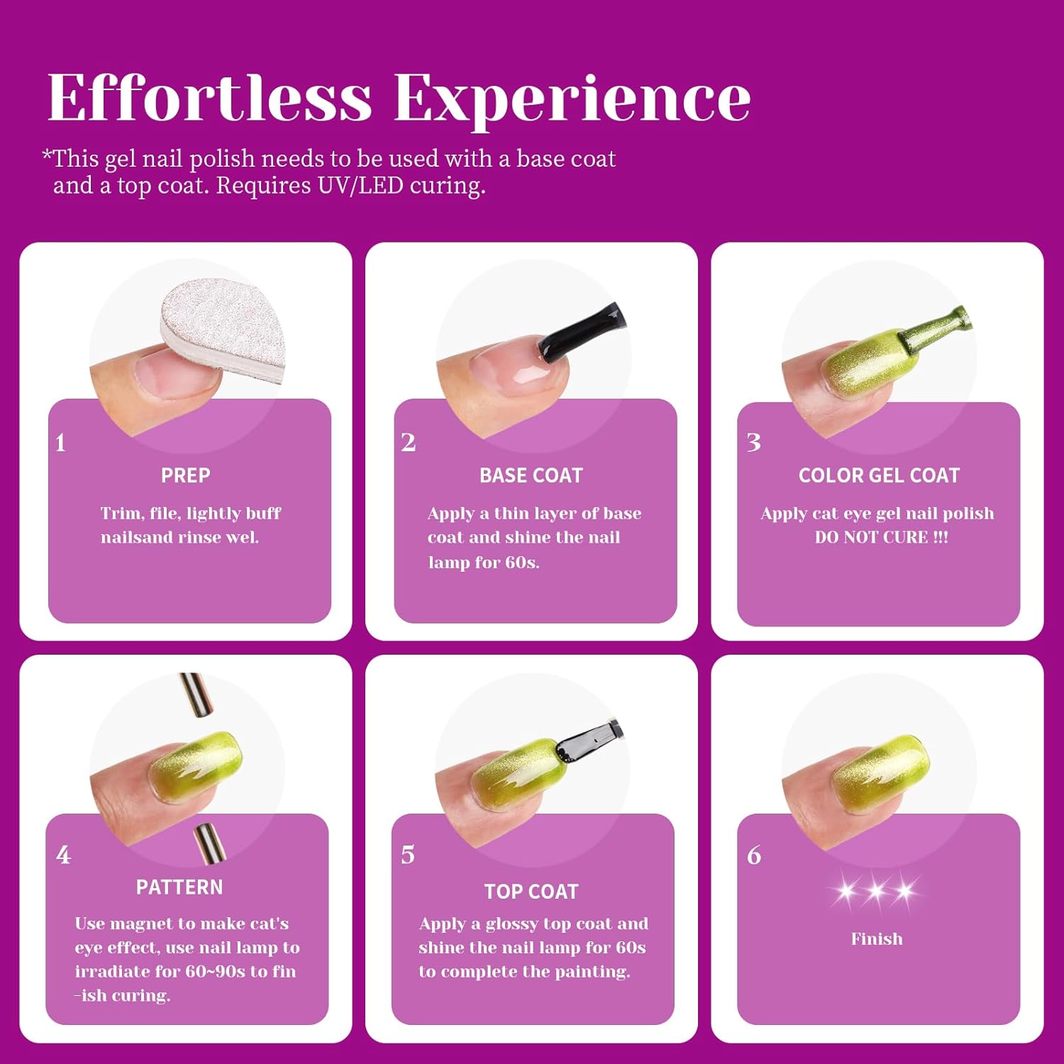 Purple Cat Eye Gel Nail Polish - Perfect for DIY at Home & Ideal Gift for Nail Art Lovers!-BrightBean Baby